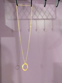 Double ring pendant, gold