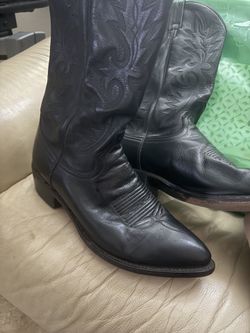 Dan Post Rio Grande Black Leather Cowboy Boots – 9 ½ D