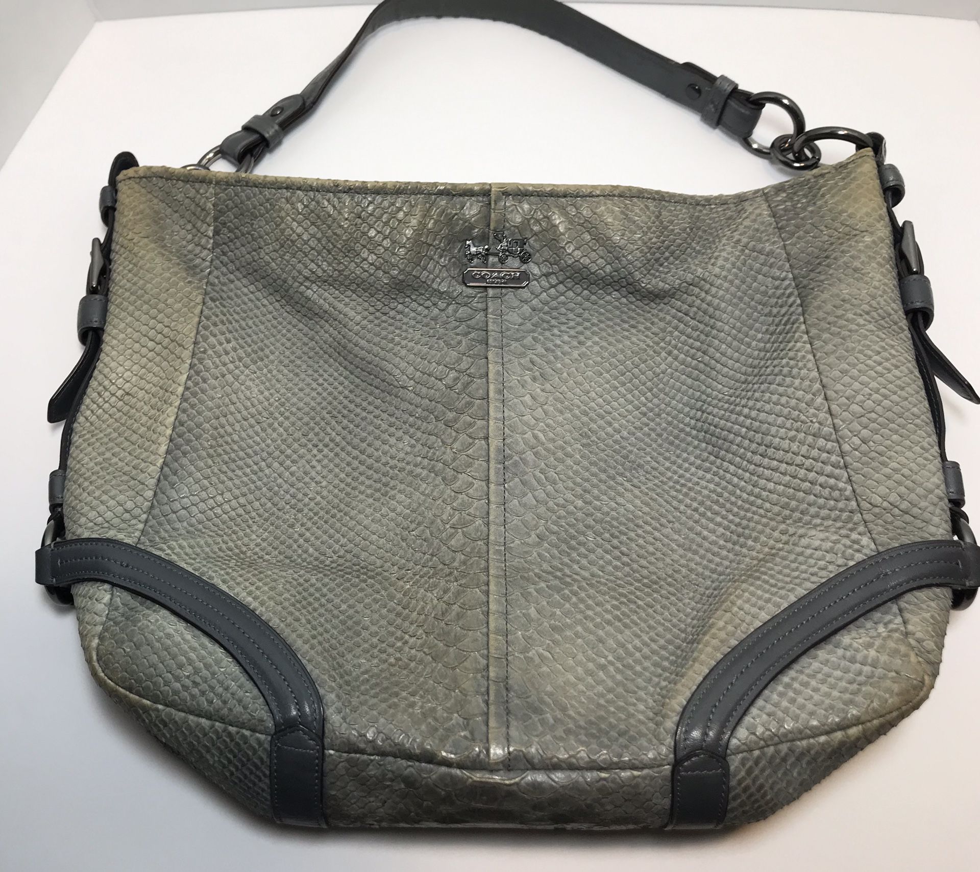 Vintage Coach snakeskin hobo bag in grey