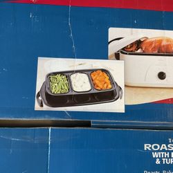 A 16 Quart Roaster Oven With Buffet Server, Turkey Prep Kit, New Never Been Used