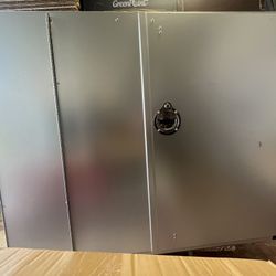 Large Aluminum Shelving Unit With Doors