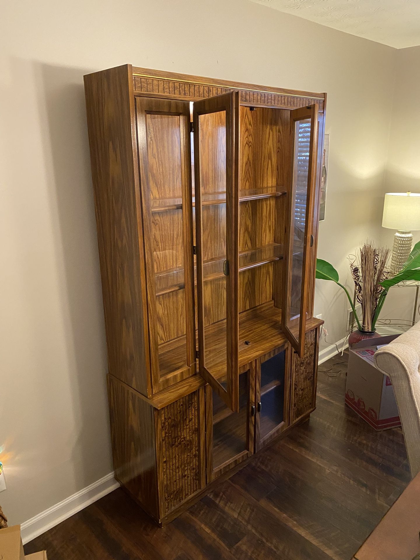 Beautiful China Cabinet 2 PCs 50”W 78”H and 15”D