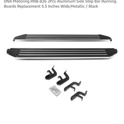 New in box DNA Motoring RNB-826 2Pcs Aluminum Side Step Bar Running Boards Replacement 5.5 Inches Wide,Metallic / Black, 73 inch long