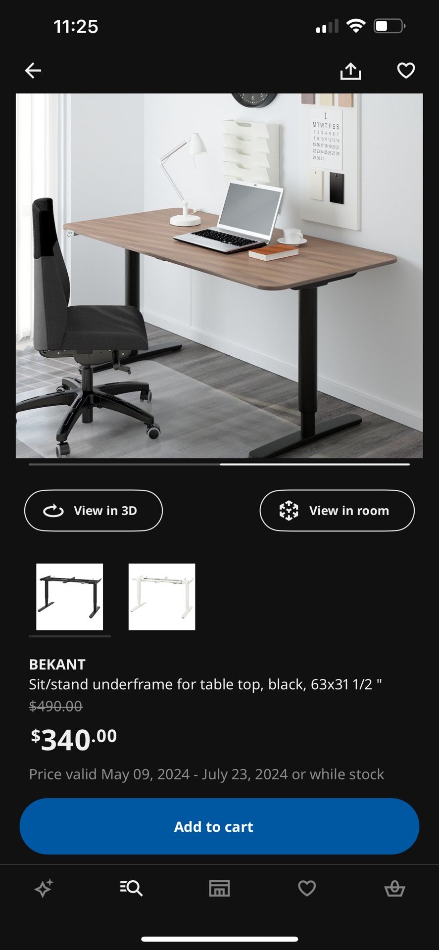 IKEA Stand Desk BEKANT