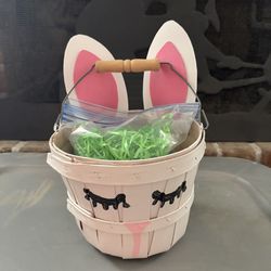 Hand Painted Easter Basket & Easter grass