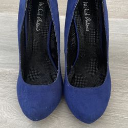 Faux Suede Royal Blue Stilettos