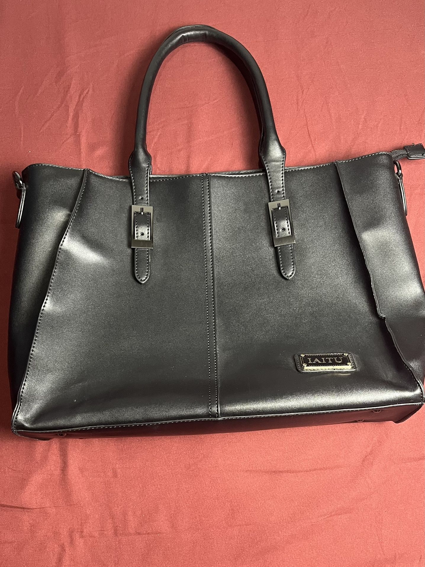 IAITU laptop bag Large Capacity Women Tote Bag Briefcase tablet, MacBook Black 