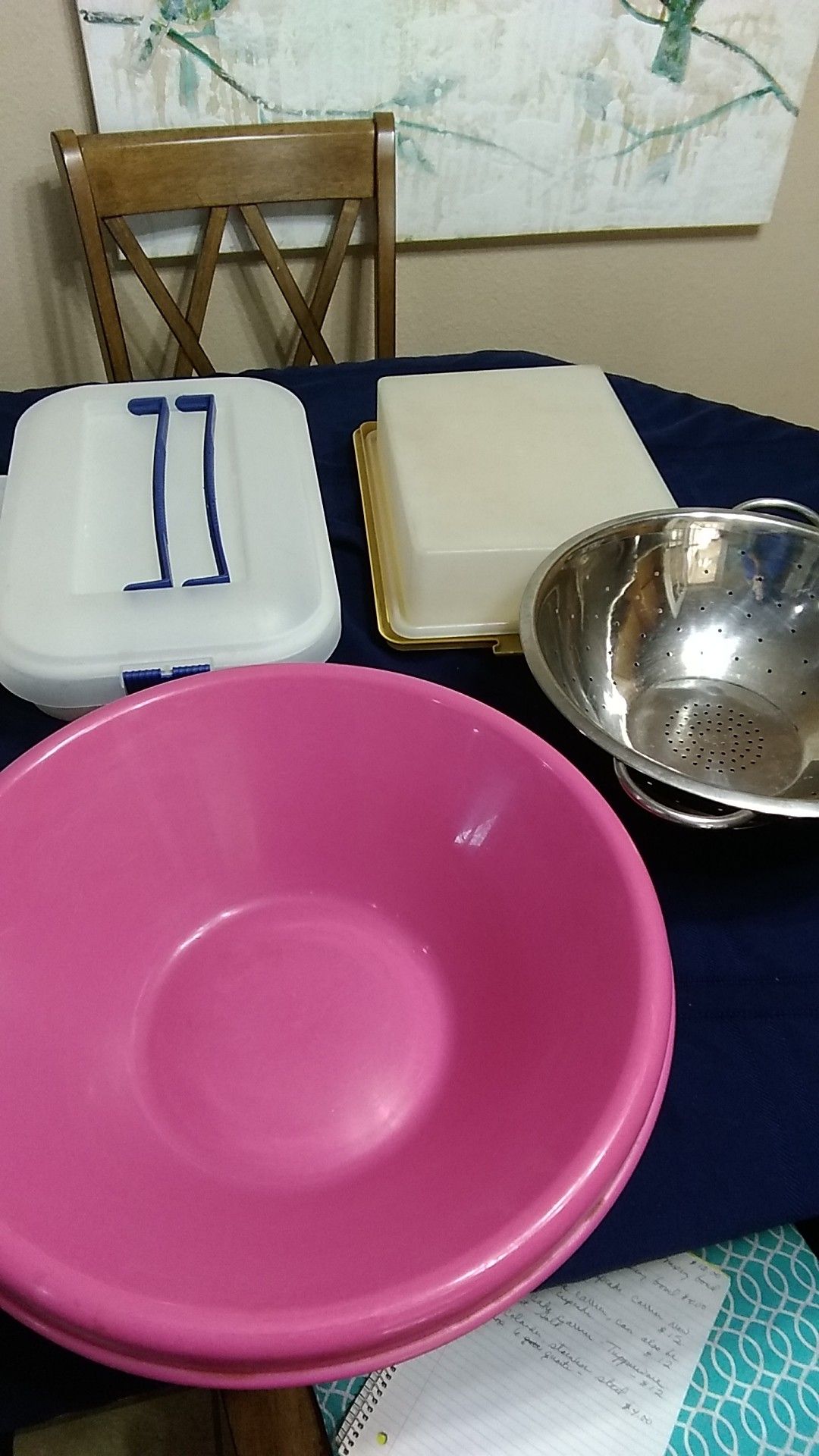 Cake Carriers and mixing bowls