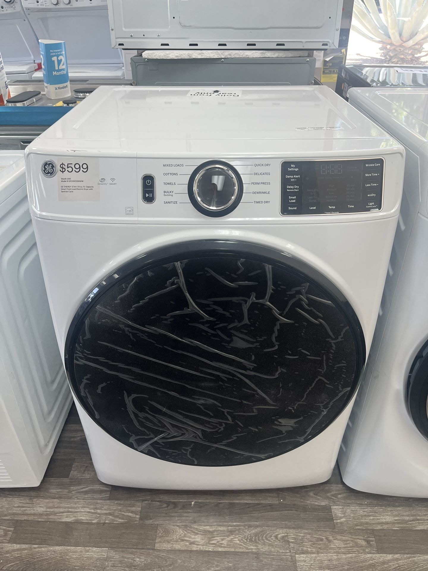 GE Front Load Electric Dryer, Open Box, One Year Warranty