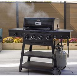 Grill Charbroil Parrilla de Gas, Performance Series FlavorMax Parrilla de 4 Quemadores con Quemador Lateral, Negra