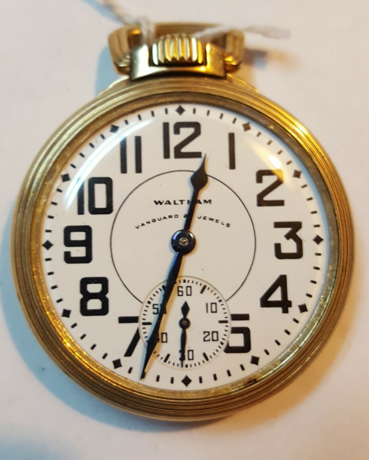 Waltham Vanguard Pocket Watch 23 Jewels Keystone Boss 10K Gold Filled