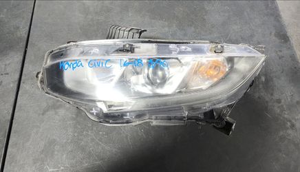Honda Civic Headlight Left Driver Side 2016 2017 2018 Part $90 H