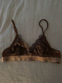 Aerie Brown Lace Triangle Bralette