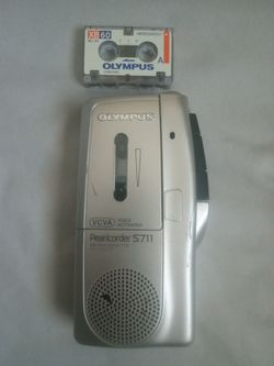 OLYMPUS PEARLCORDER HANDHELD MICROCASSETTE VOICE RECORDER INCLUDE MICRO CASSETTE IT COMES WITH MICRO CASSETTE