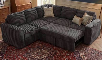 Corduroy sectional sofa