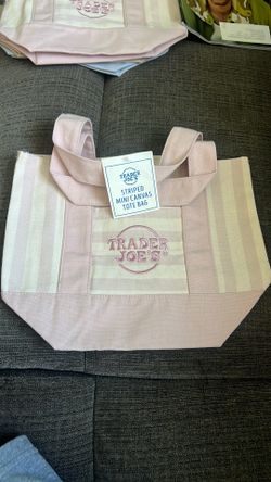 TRADER JOE’S STRIPED MINI CANVAS TOTE BAG