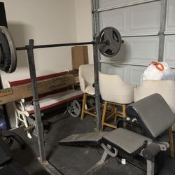 Bench And Squat Rack Combo (weights not included)