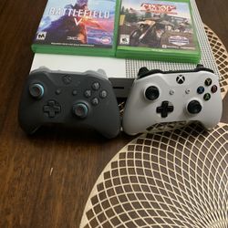 Xbox One S 1tb With 2 controller And 2 Games Charging Dock