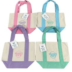 Trader Joe’s Mini Pastel Canvas Tote Bag Set Of 4 Colors Limited (New With Tag)