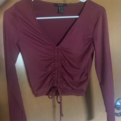 Women’s Rucked V Neck Top  $15