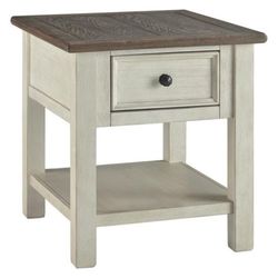 Bolanburg Antique White/Brown Casual End Table- Antique White By Ashley Furniture-