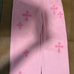 New Pink Cross Streetwear Sweatpants - Size XL