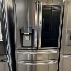 NEW OPEN BOX LG INSTA VIEW FOUR DOOR FULL SIZE REFRIGERATOR 