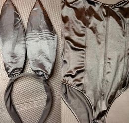 Black ears and strapless bodysuit.
