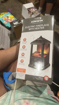 KONWIN Electric Fireplace with Heater BATTERY SEALED