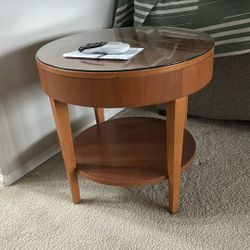 Glass Round Side Table 