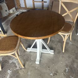Bistro Table And 2 Poly And Bark Chairs