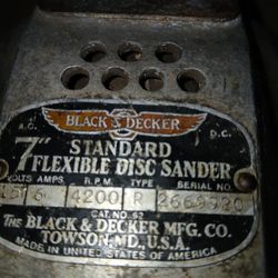 Vintage B&D 7" Disc Sander