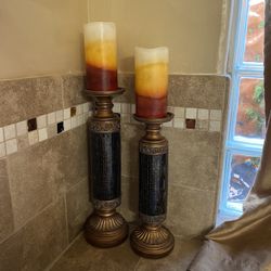 Candle Holders With Candles On Battery 
