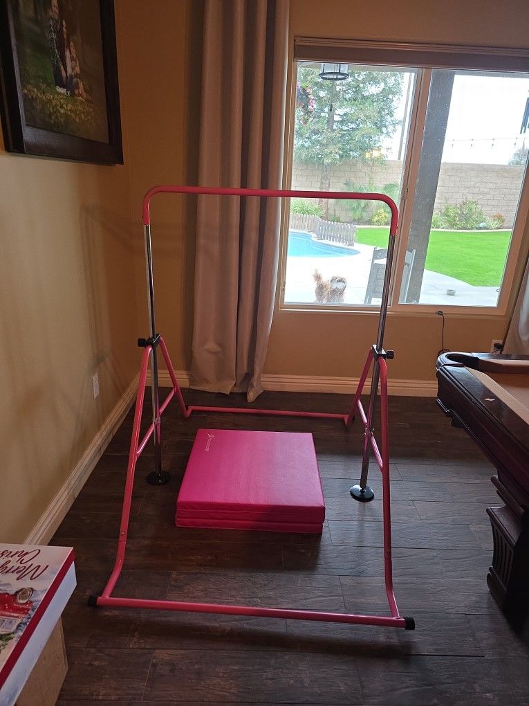 Christmas Gift Gymnastics Bar With Mat Like New