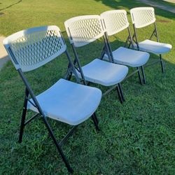 4- NEW XL Resin Foldable Chairs 