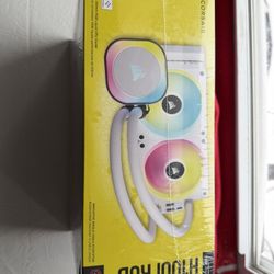 CORSAIR iCUE LINK H100i RGB Liquid CPU Cooler - QX120 RGB Fans - White - 240mm Radiator - Fits Intel LGA 1851, 1700, AMD AM5