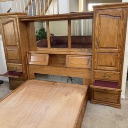 Woodland Oak Finish Solidwood Storage Queen Bedframe Furniture Traditions An American  Heirloom 