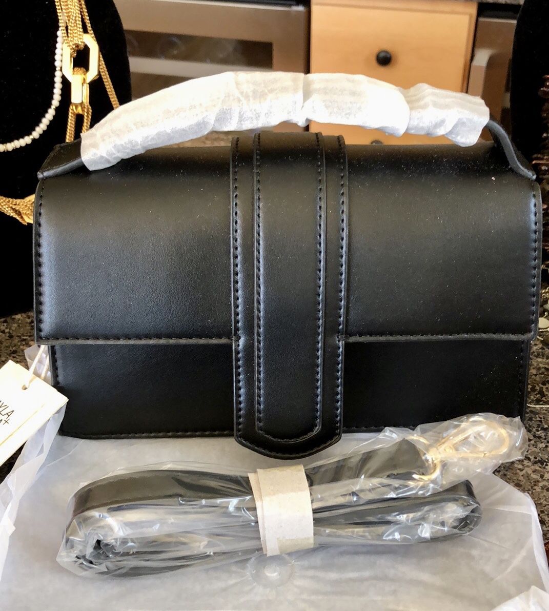 Black Vegan Leather Bag