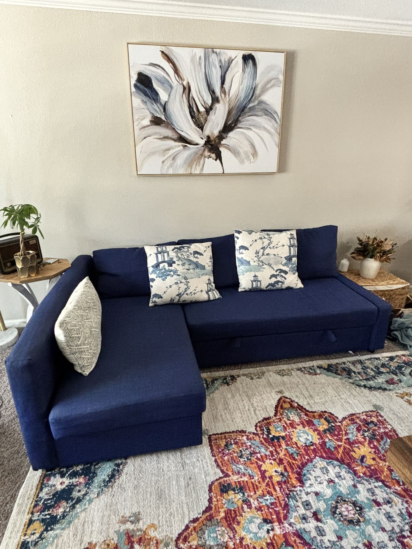 50% OFF!! IKEA- Sleeper Sectional Sofa Bed 3 seat with Storage Blue