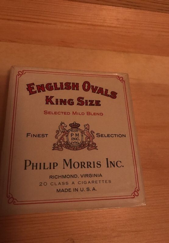 English ovals king size cigarette box made by Phillip Morris box is an excellent condition