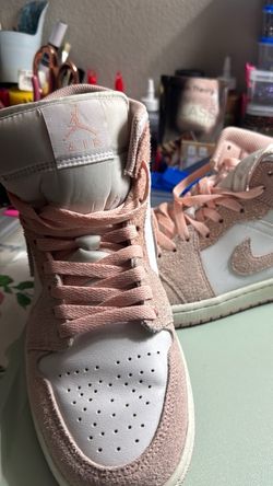 Air Jordan 1 Mid Pink Suede Sneaker