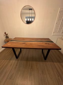 Wood and Resin Dining Table