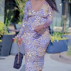 (M) Bold Animal Print Bodycon Dress