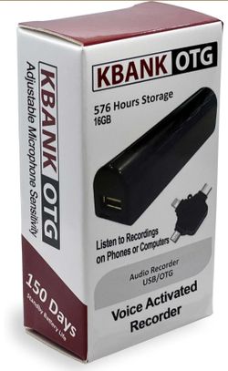 KBANK Long Battery Life Voice Activated Recorder with Playback on iPhone and Android | Voice Recorder Listening Device | 576 Hours of Recorder | 150 D