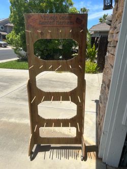 vintage cedar garden marker display rack