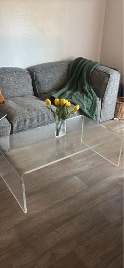 Clear Acrylic Waterfall Coffee Table