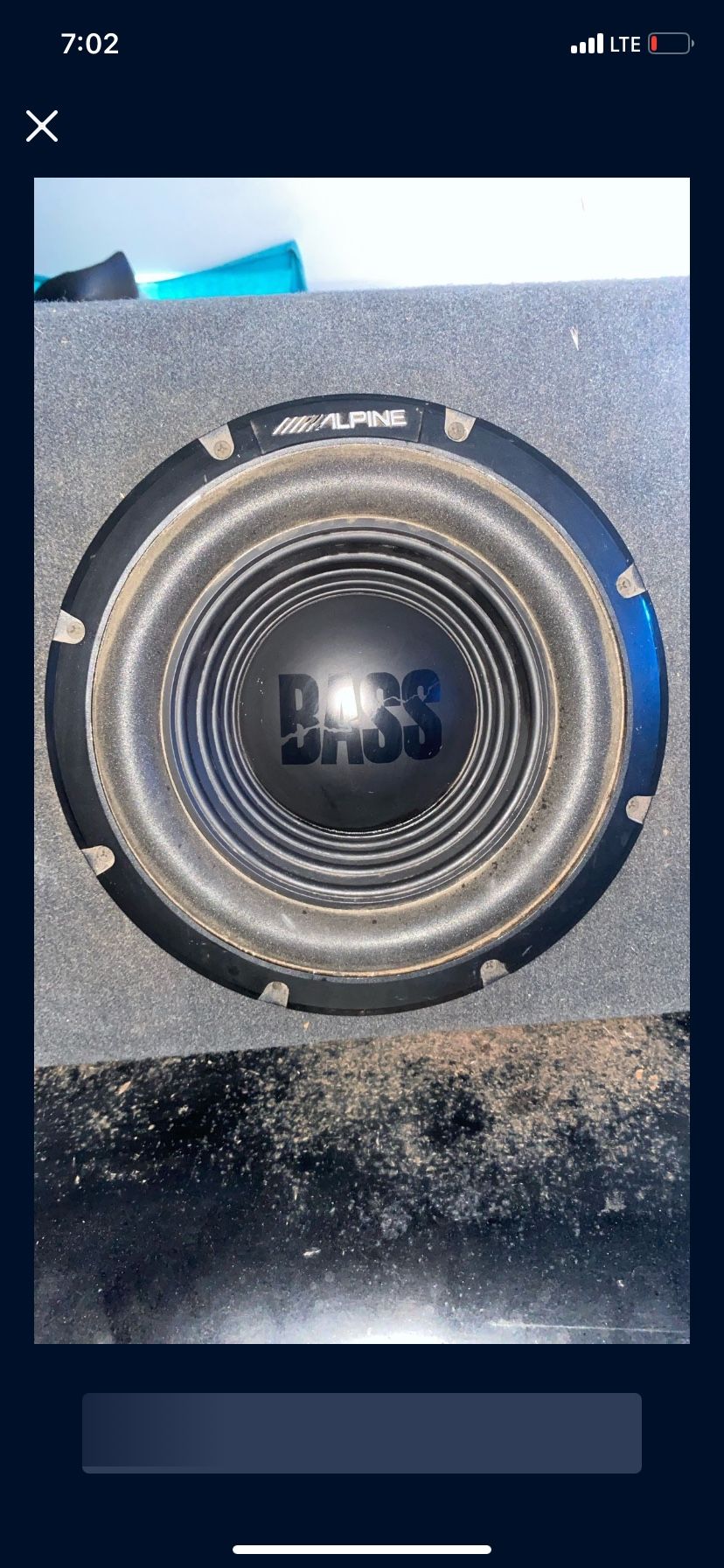 Alpine 12 Inch Subwoofer 