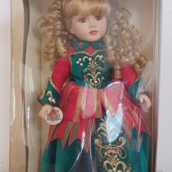 Victorian Rose Collection  1998 Porcelain Doll New in Box. 18"