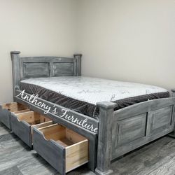 New Full Bed With Storage And Mattress