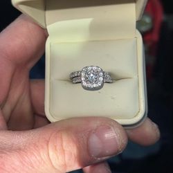 2k Diamond Engagement Ring and Wedding Band 